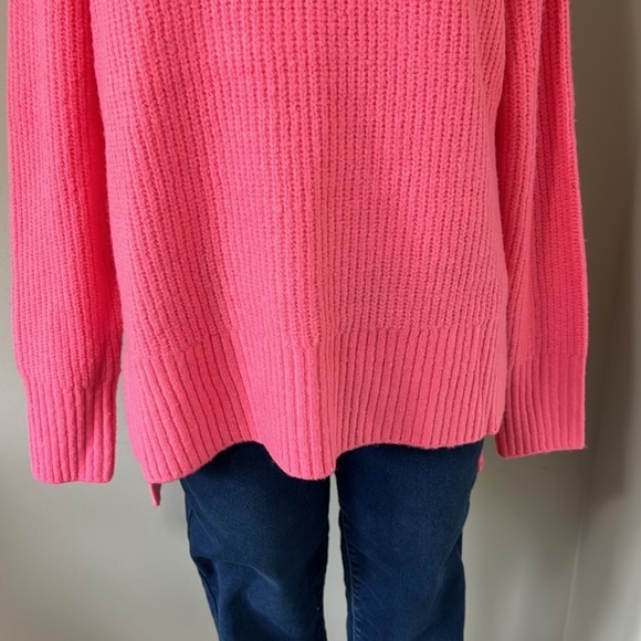 Anthropologie Flat White New York Pink Turtleneck Ribbed Sweater Sz M - Picture 3 of 11